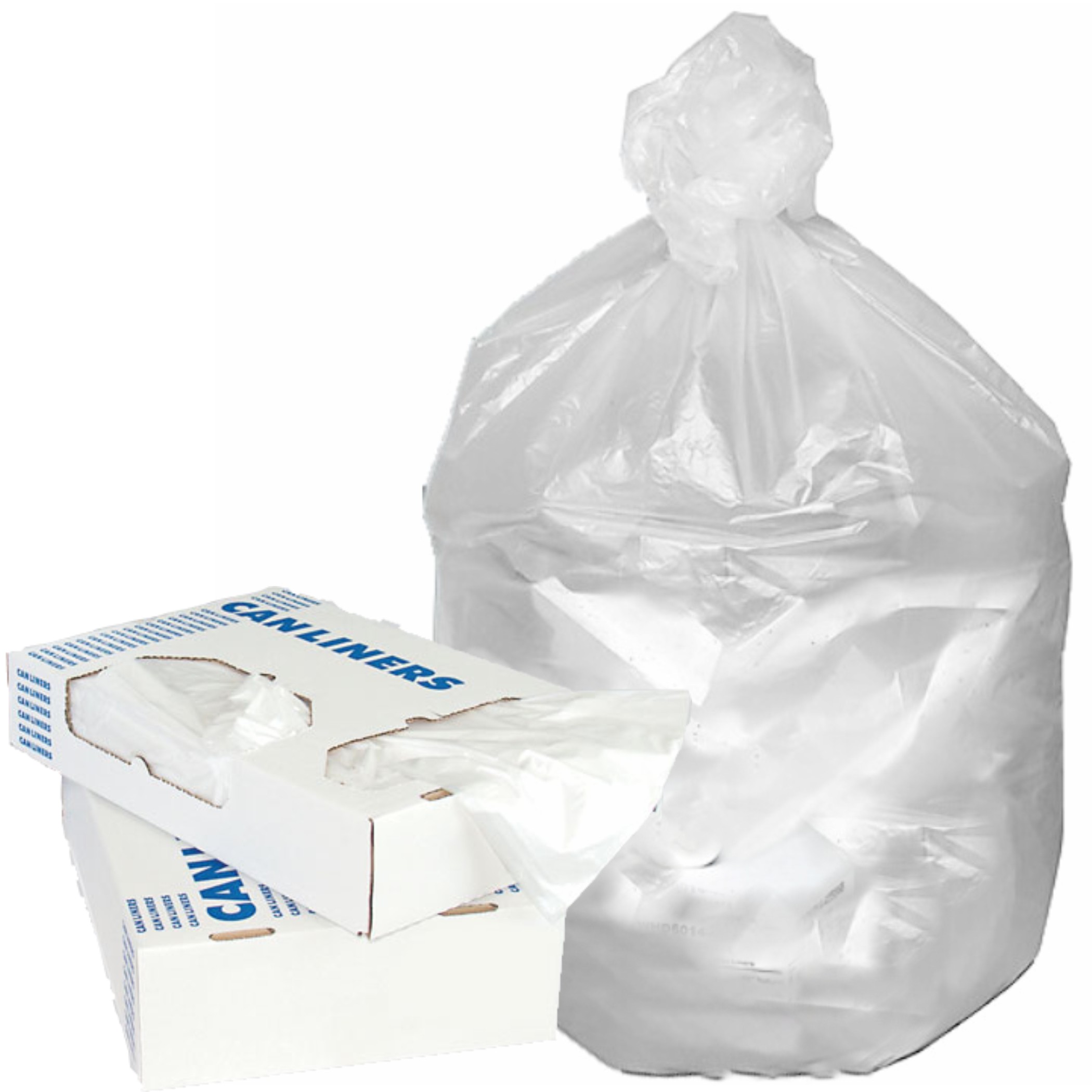 45 Gal 12 mic Clear Trash Bags (Case of 250)